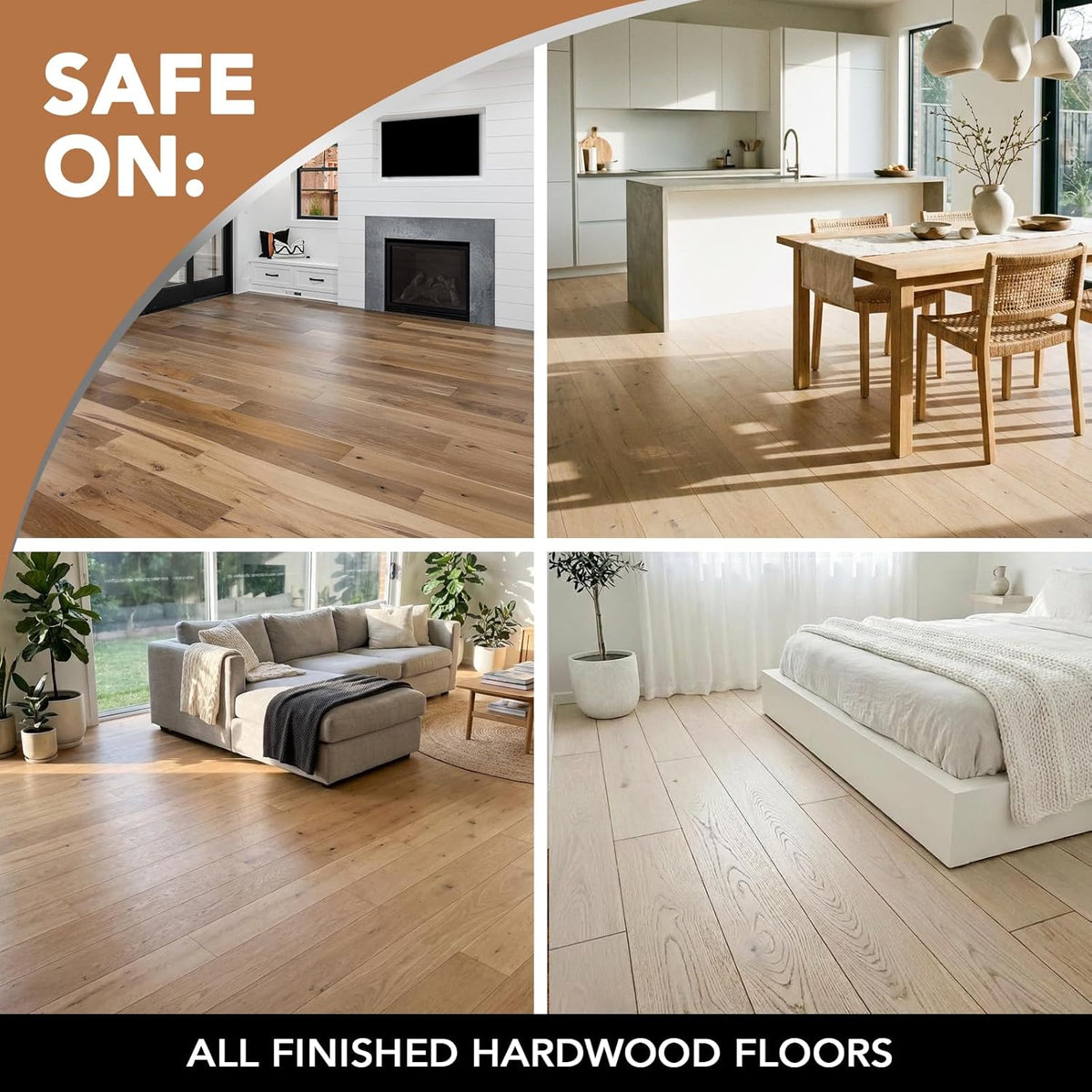 Weiman Hardwood Floor Polish and Restorer 32 Oz 3PC - Child and Pet Safe Wood Floor Formula, Worry-Free Floor Maintenance