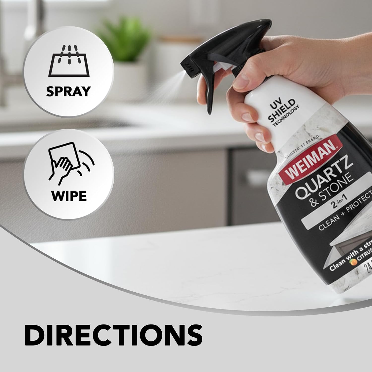 Weiman Quartz Countertop Cleaner and Polish – Streamlined Two-Bottle Bundle for Intentional Kitchens