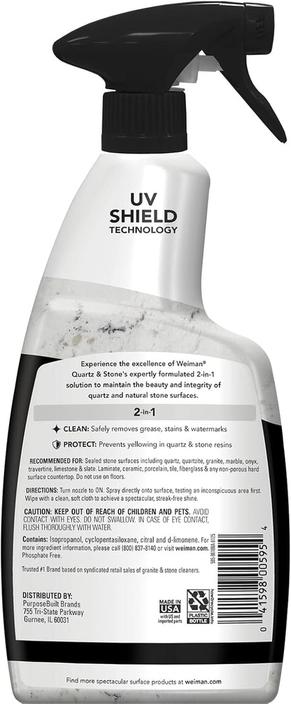 Weiman Quartz Countertop Cleaner and Polish – Streamlined Two-Bottle Bundle for Intentional Kitchens