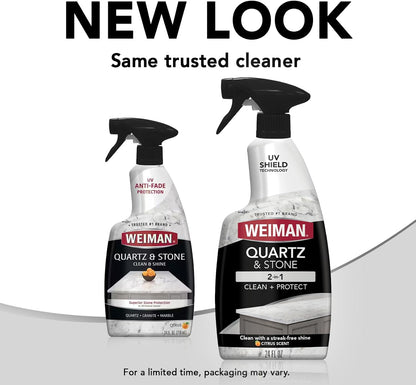 Weiman Quartz Countertop Cleaner and Polish – Streamlined Two-Bottle Bundle for Intentional Kitchens