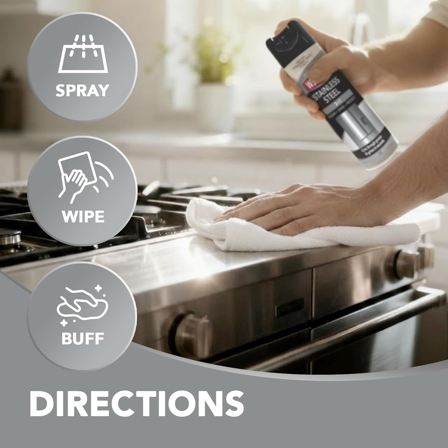 Weiman Stainless Steel Cleaner & Polish – Clutter-Free Kitchen & Appliance Polish