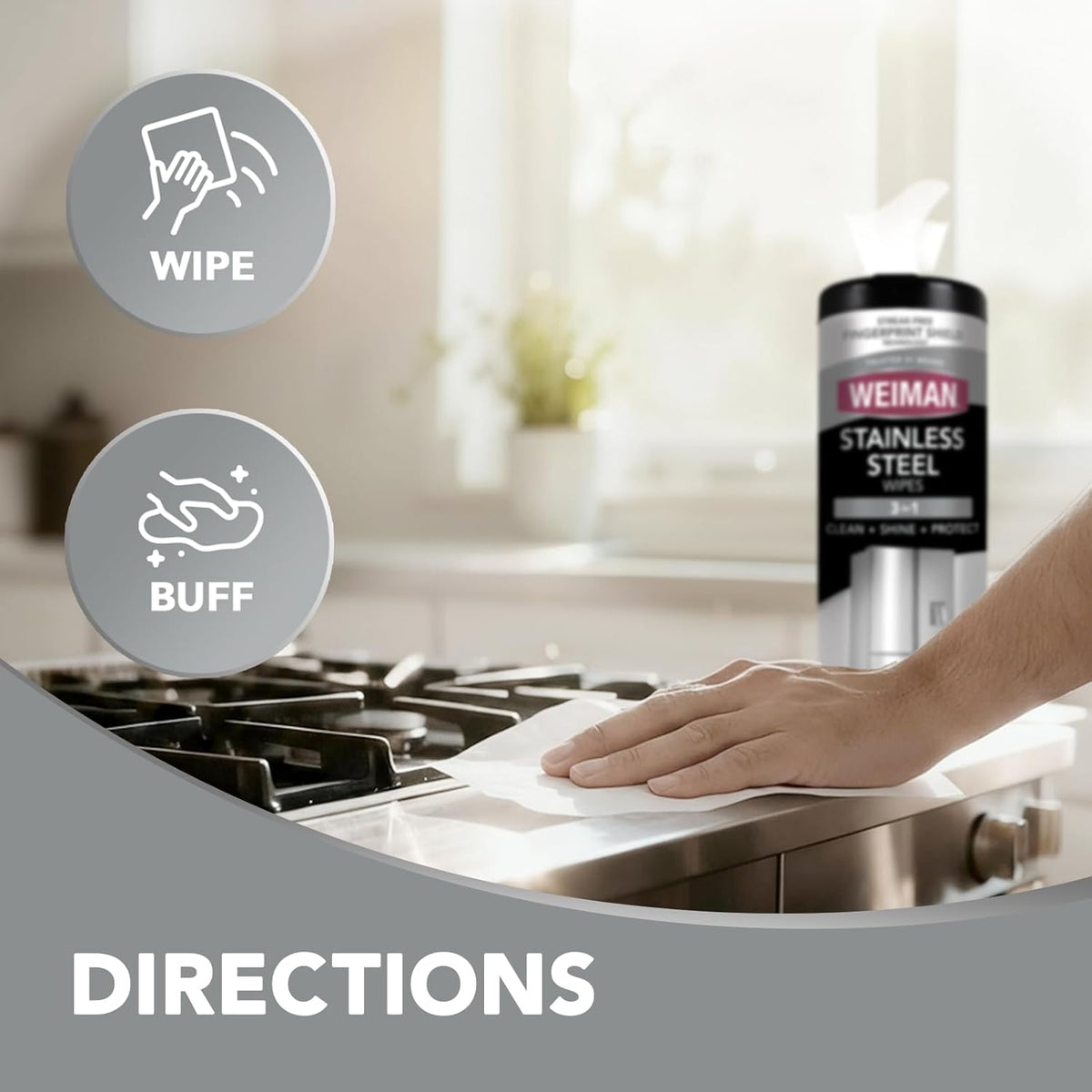 Weiman Stainless Steel Cleaner & Polish Kit – Less-Is-More Cleaning for Calm and Curated Home Spaces