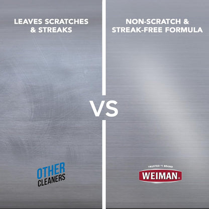 Weiman Stainless Steel Cleaner & Polish – Non-Toxic Polish for Households with Children, PCE-Free and pH-Neutral