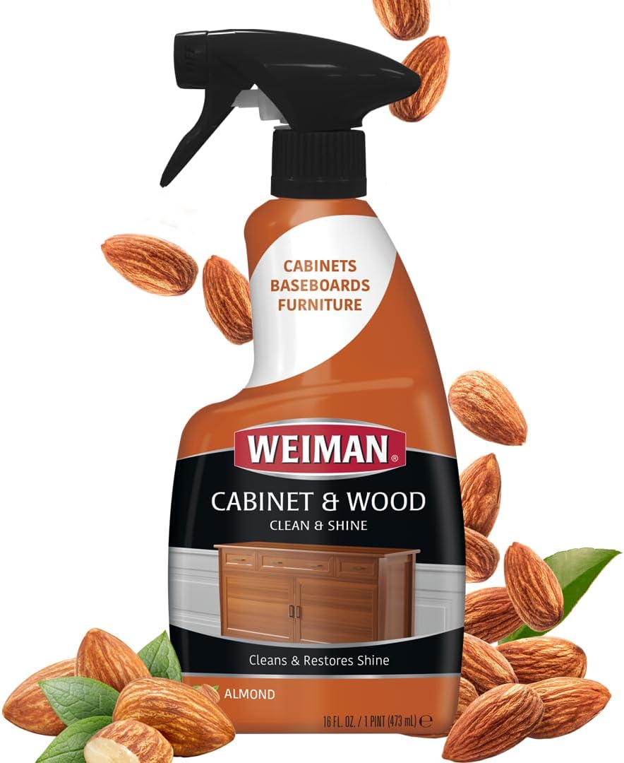 Weiman Wood and Cabinet Cleaner – Streamlined Wood Care for Intentional Living, Cabinets Furniture and Trim in One Step, 16 oz Bundle