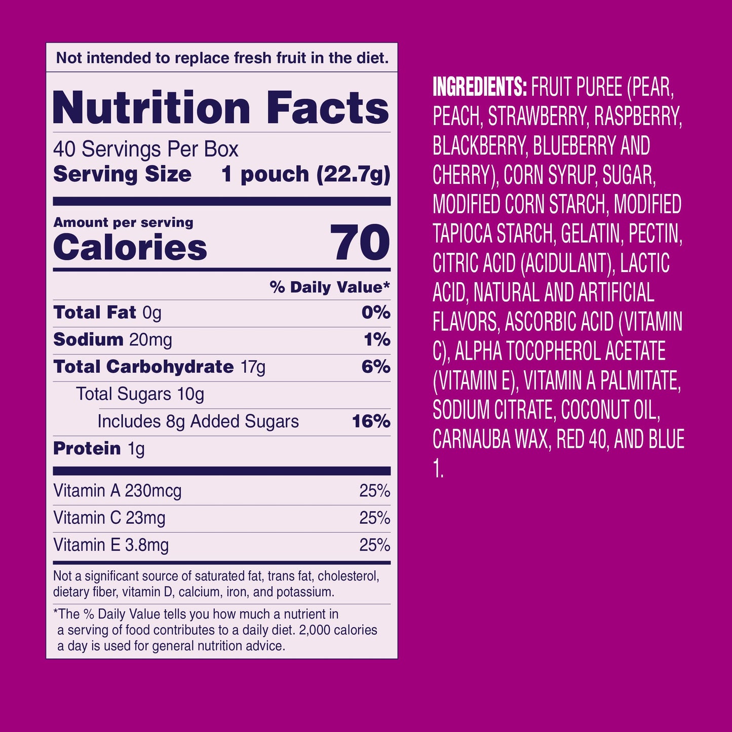 Welch's Fruit Snacks Mixed Fruit – Office Break Room Snack Drawer Supply, 40 Single-Serve 0.8 oz Bags for Coworkers