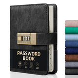 WEMATE Combination Lock Password Book – Quick Access to Website and Email Credentials, 208 Pages of Structured Storage