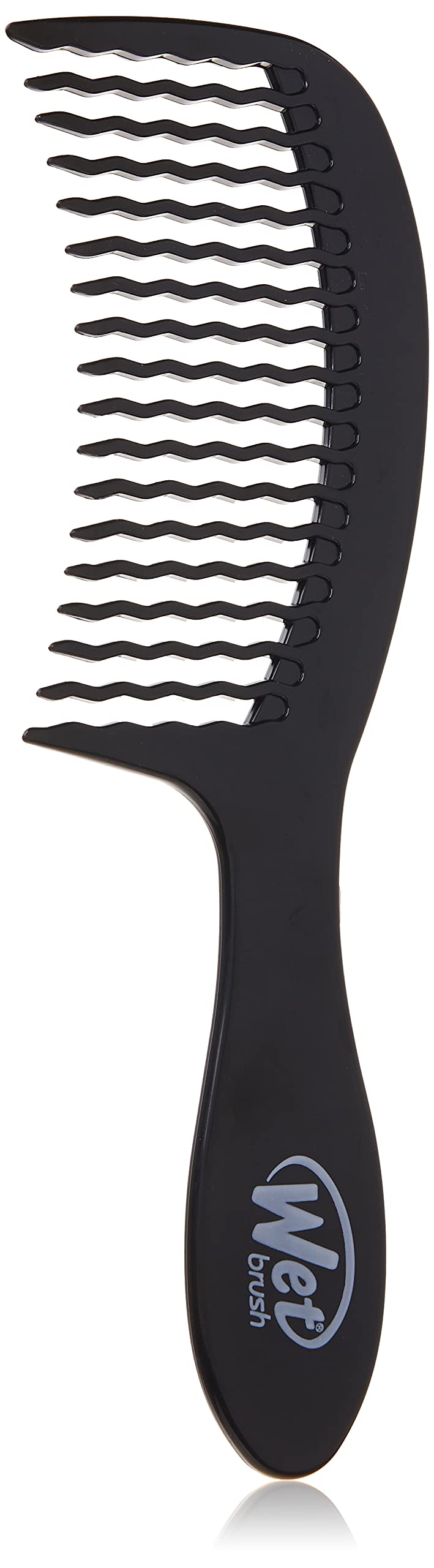 Wet Brush Detangling Comb, Black - Wide Tooth Hair Detangler with WaveTooth Design that Gently and Glides Through Tangles - Brush Throough Conditioner and Hair Masks - Gentle On Scalp and Pain-Free