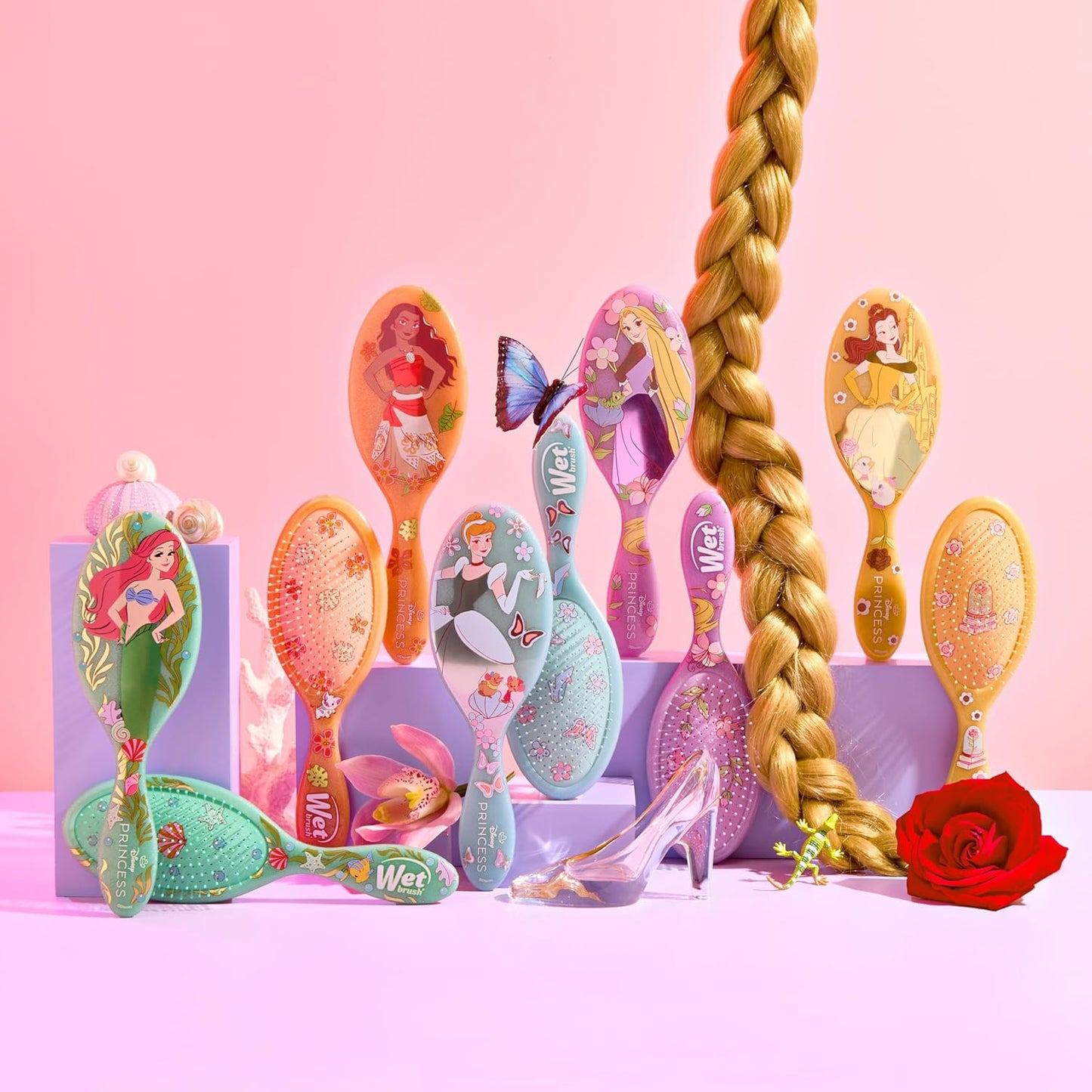 Wet Brush Disney Princess Detangler Hair Brush – Thoughtful Birthday Gift for Girls Who Love Belle, Ariel, Rapunzel, Moana, and Cinderella