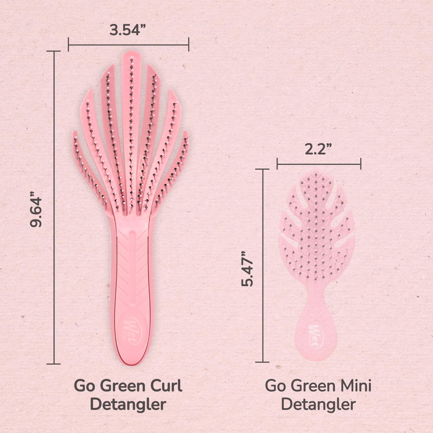 Wet Brush Go Green Curl Detangler – Minimalist Hair Tool for Curly Hair, One-Brush Routine