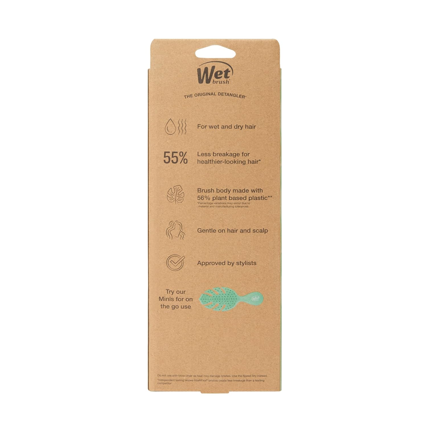 Wet Brush Go Green Curl Detangler – Minimalist Hair Tool for Curly Hair, One-Brush Routine