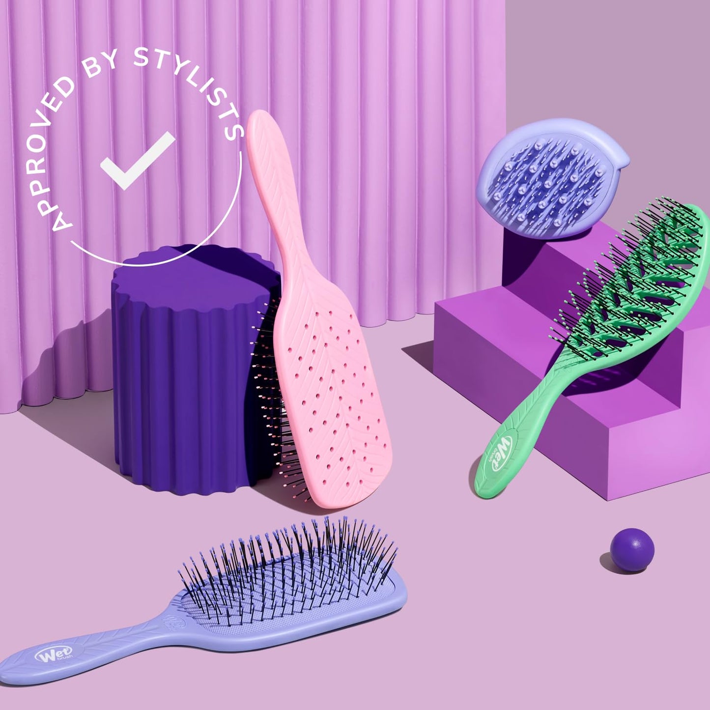 Wet Brush Go Green Mini Detangler – Post-Shower Self-Care Essential, Gentle Wet Hair Brush for Mindful Routines