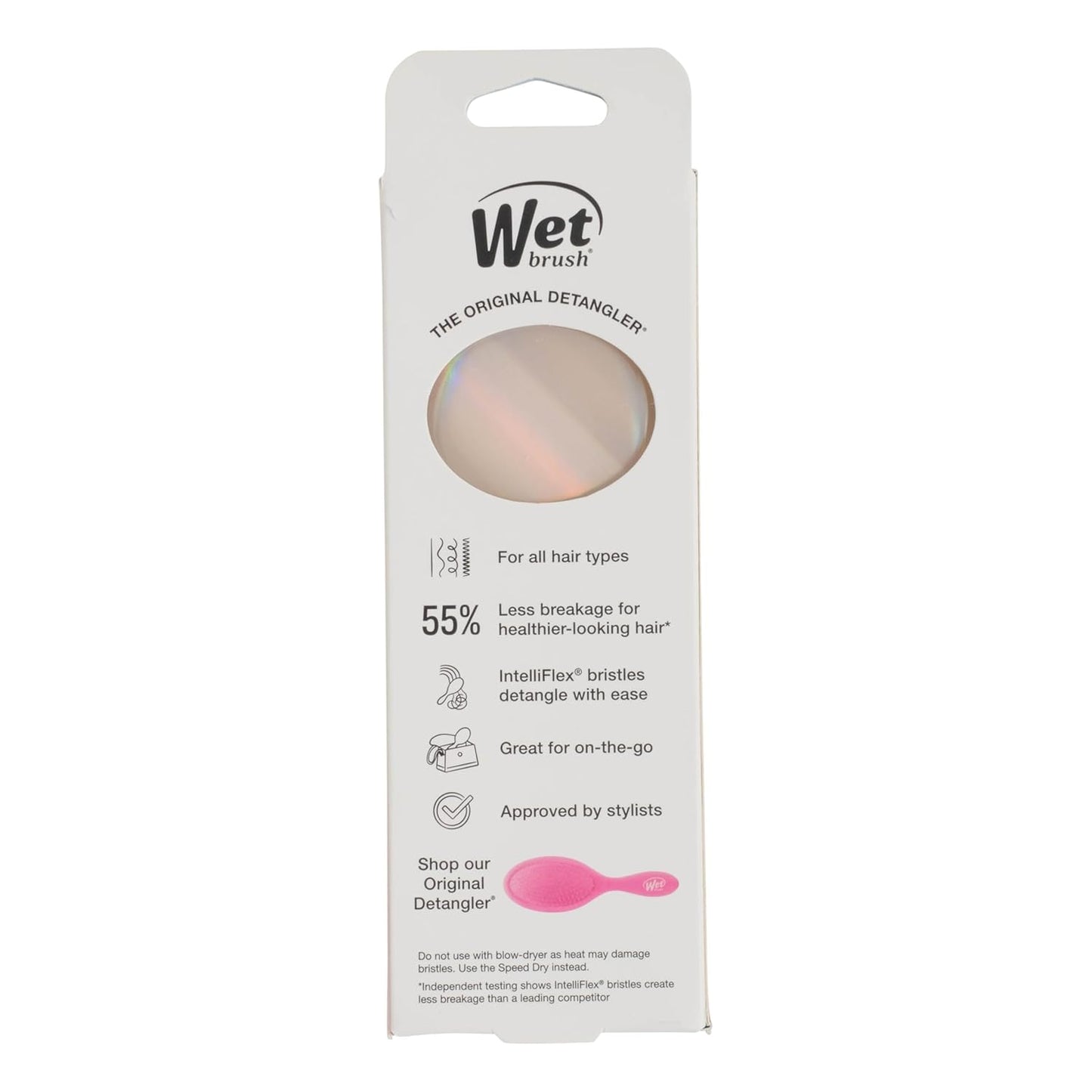 Wet Brush Mini Detangler – Stocking Stuffer Hairbrush for Teens, Prismatic Glow Travel Size Detangler