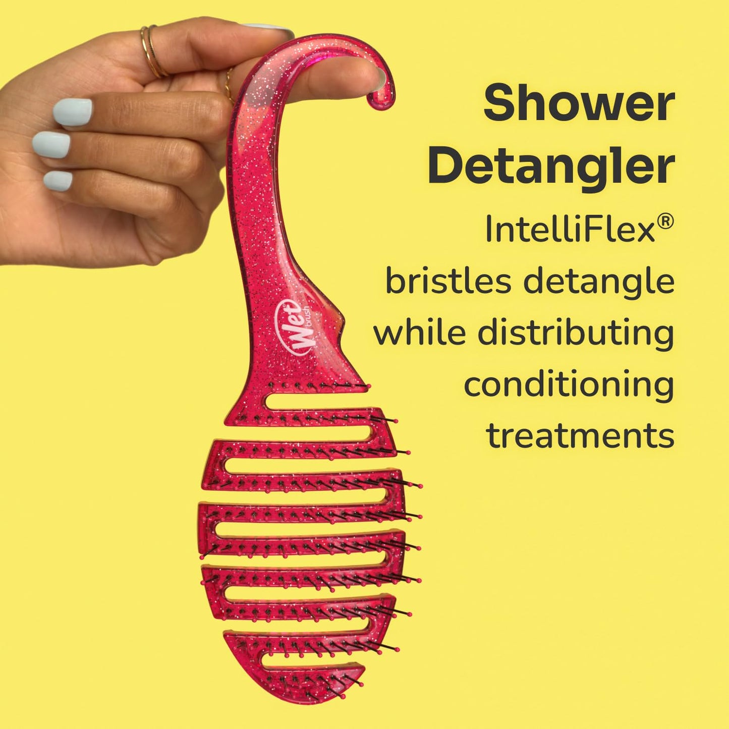 Wet Brush Shower Hair Detangler – Calming Self-Care Hair Tool for Women, Gentle Detangling Brush for Post-Shower Mindful Rituals