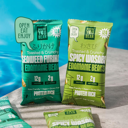 Where You Bean Edamame Snack Packs – Road Trip Crunchy Protein for Car Cup Holders and Travel Cravings