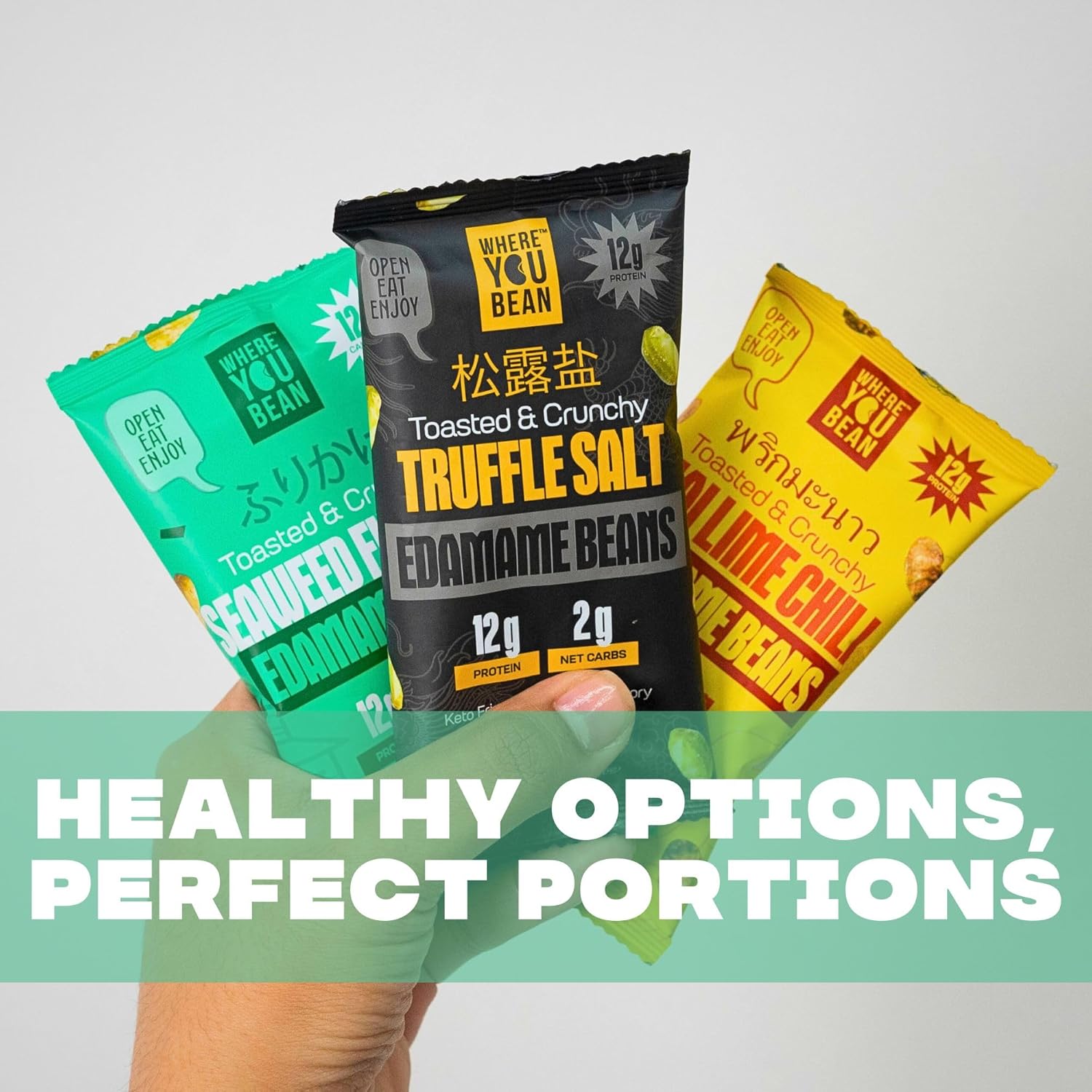 Where You Bean Edamame Snack Packs – Road Trip Crunchy Protein for Car Cup Holders and Travel Cravings