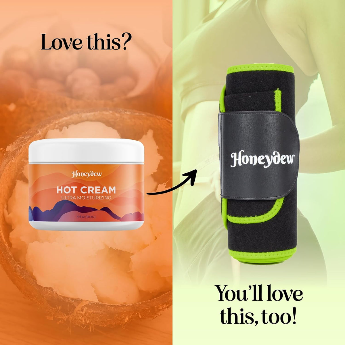 whole-body application targeting stomach, thighs, butt, and arms