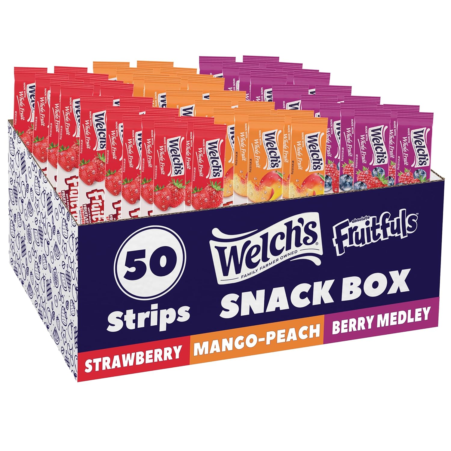 whole fruit puree (mango, peach, strawberry) listed as the first ingredient