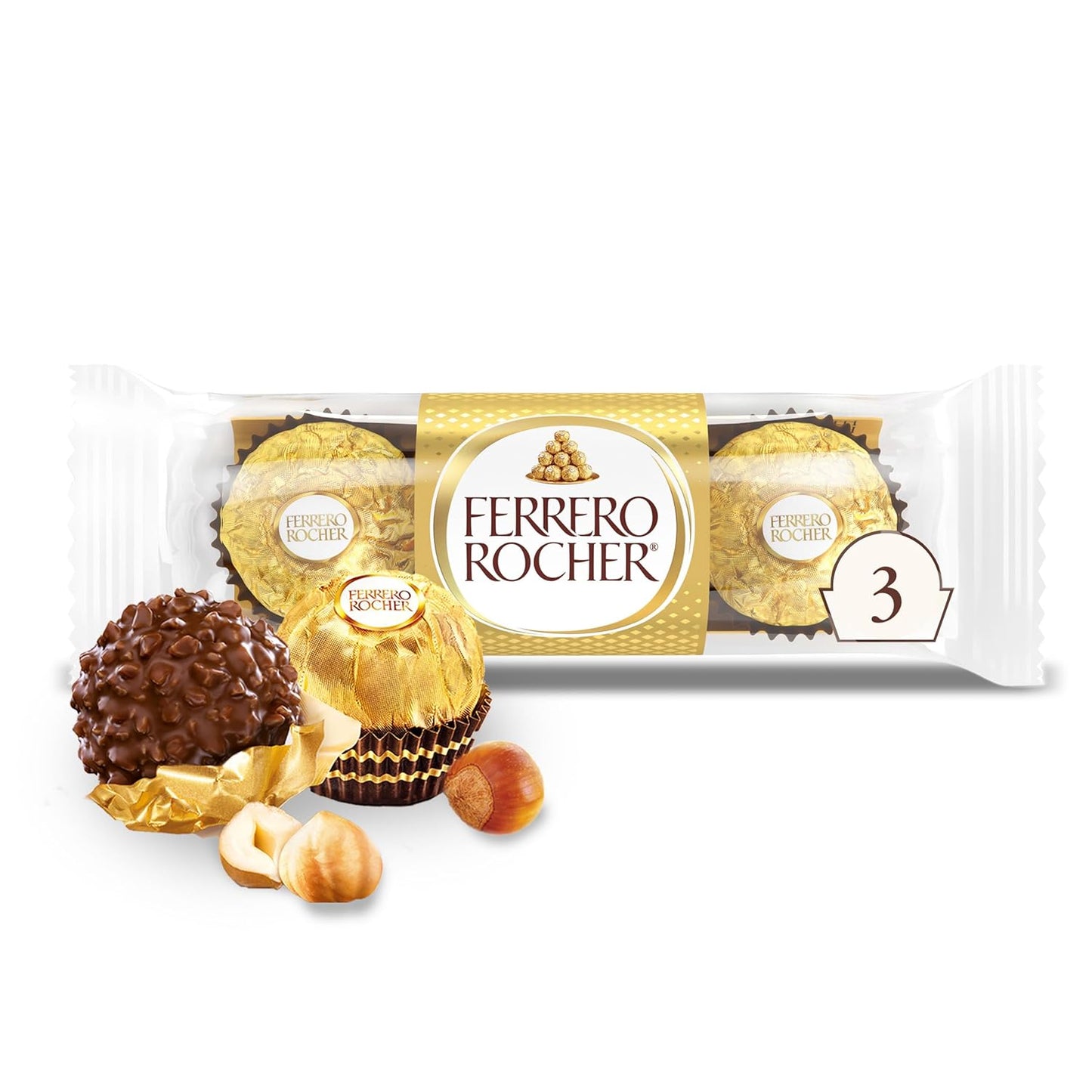 whole roasted hazelnut at the center of each piece