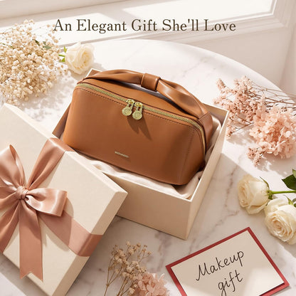 wide-open clamshell opening for flat-lay visibility of all contents