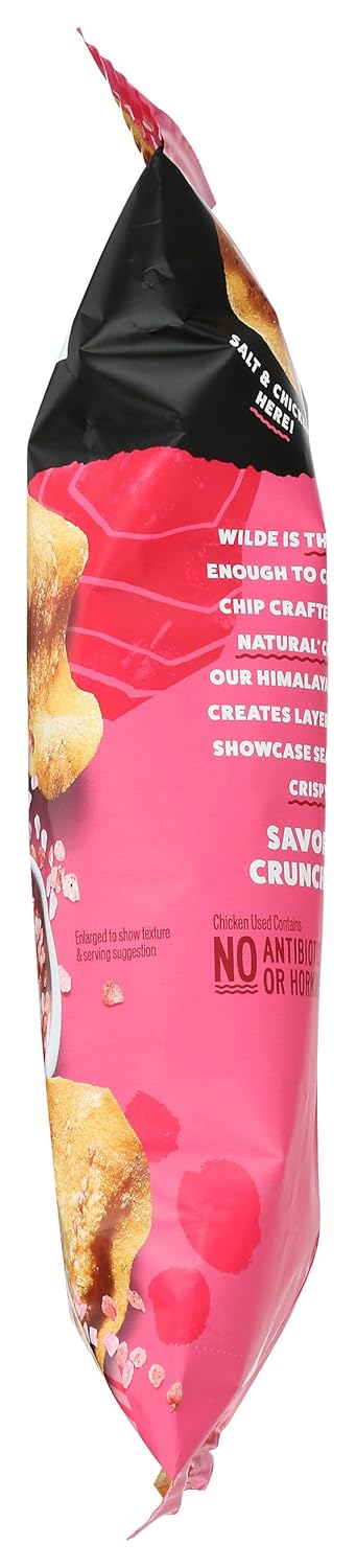 WILDE BRANDS Himalayan Pink Salt Chicken Chips – High-Protein Desk Snack for Focused Workdays, 2.25 oz Pouch