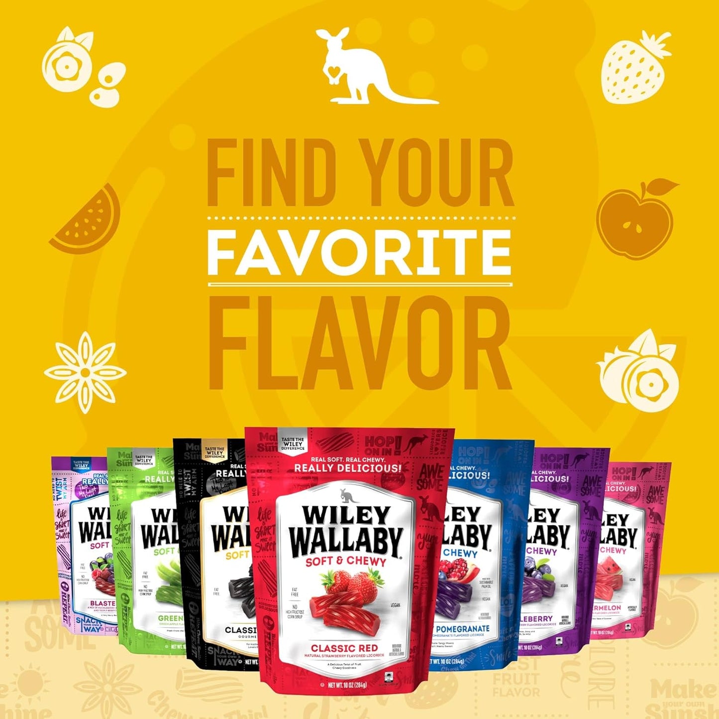 Wiley Wallaby Licorice – Vegan Lemonade Twists Gift Pouch for Housewarming and Hostess Surprises