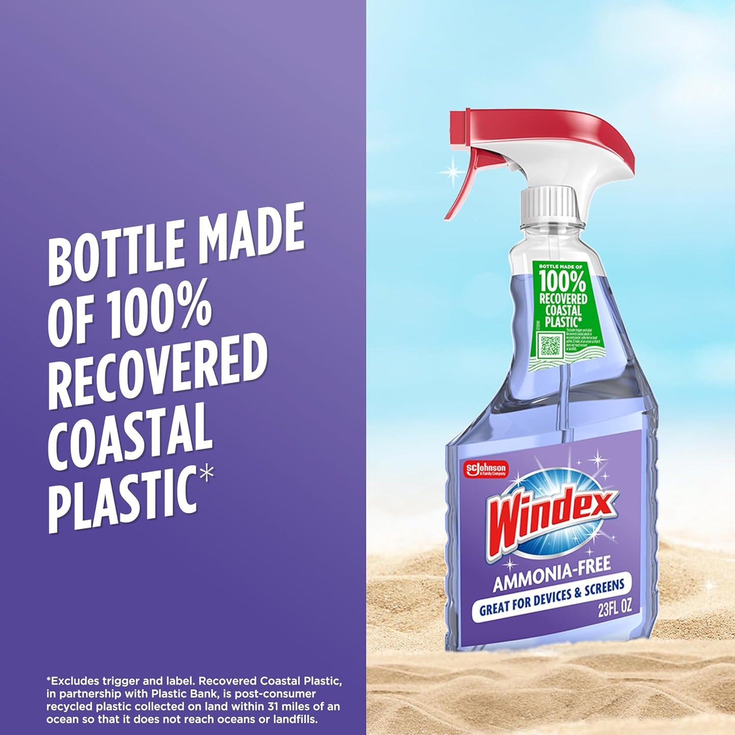 Windex Ammonia-Free Glass Cleaner – Safe Streak-Free Spray for Nurseries, Playrooms, and Kids' Bedrooms