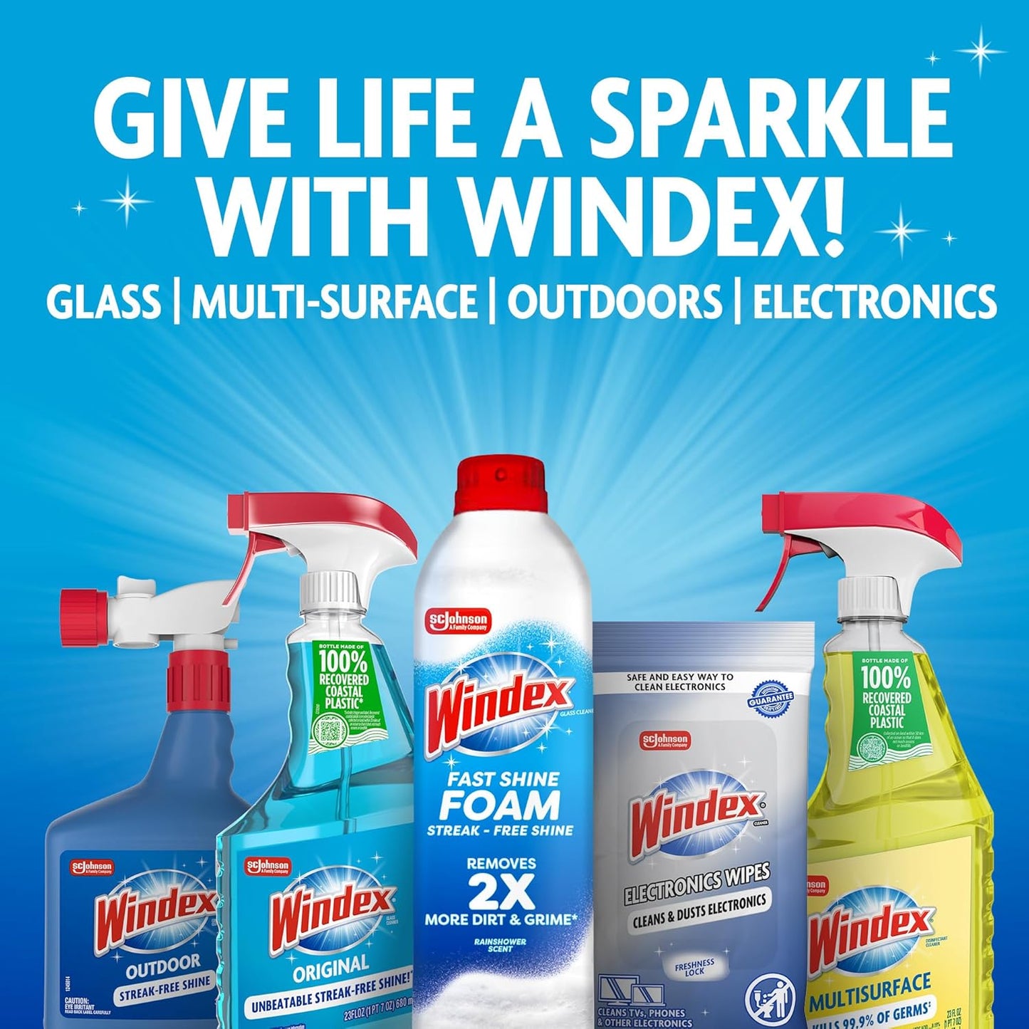 Windex Ammonia-Free Outdoor Glass Cleaner – Concentrated Hose Sprayer for Backyard Siding, Brick and Stone, Pack of 2