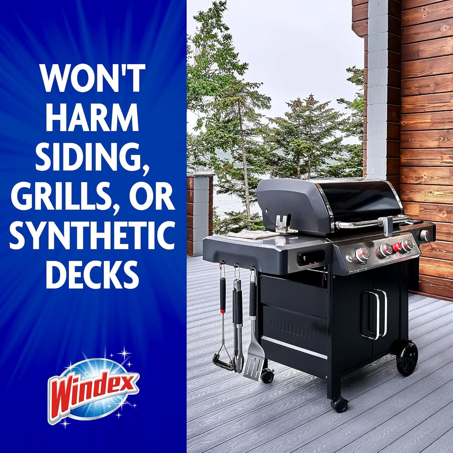 Windex Ammonia-Free Outdoor Glass Cleaner – Concentrated Hose Sprayer for Backyard Siding, Brick and Stone, Pack of 2