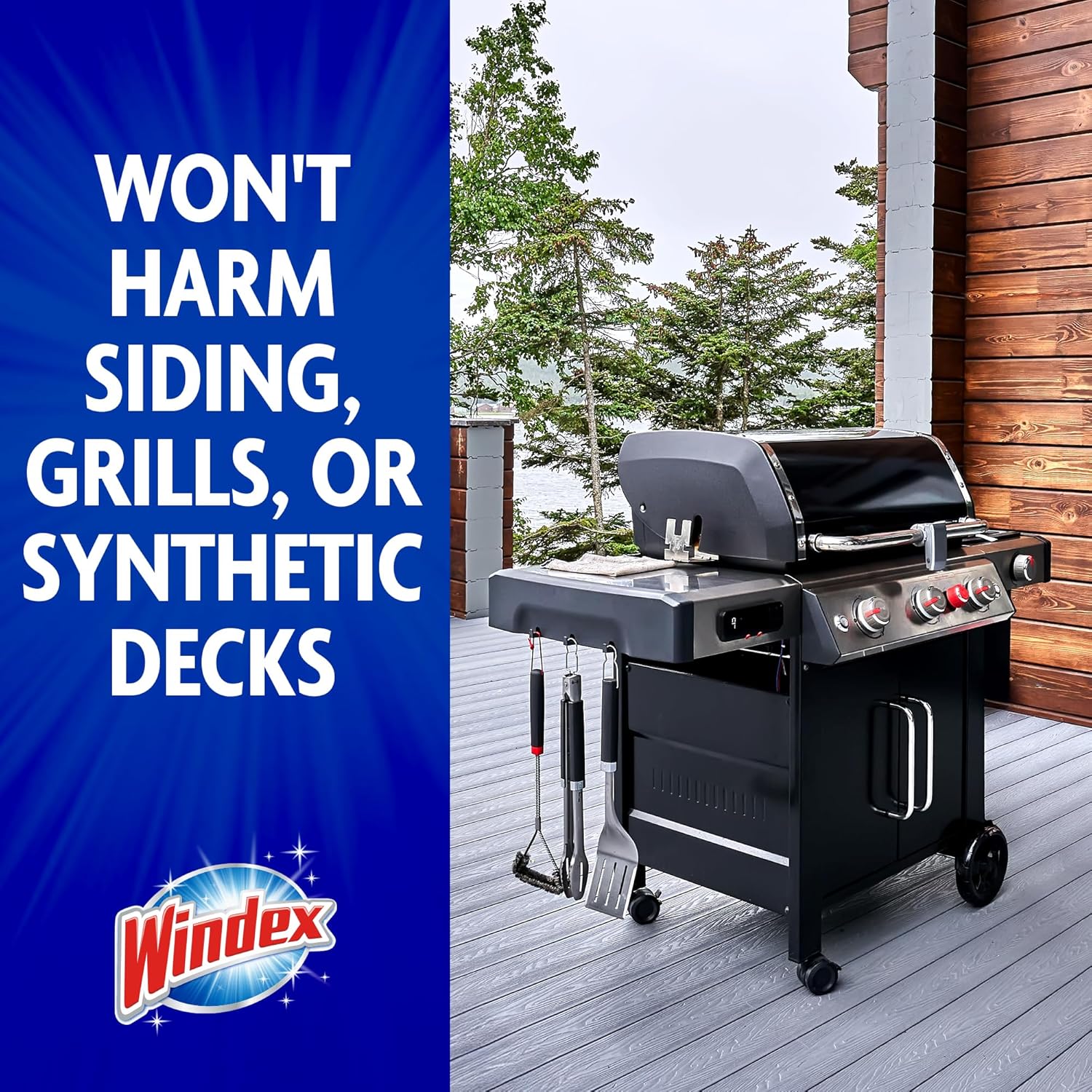 Windex Ammonia-Free Outdoor Glass Cleaner – Concentrated Hose Sprayer for Backyard Siding, Brick and Stone, Pack of 2