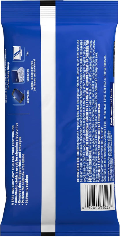 Windex Electronic Cleaning Wipes – Thoughtful Tech Gift for Her, Travel-Friendly Pouch for Daily Screen Care