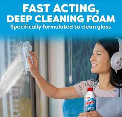 Windex Fast Shine Foam Glass Cleaner – Child-Safe Storage with Twist-Lock Cap for Busy Family Homes