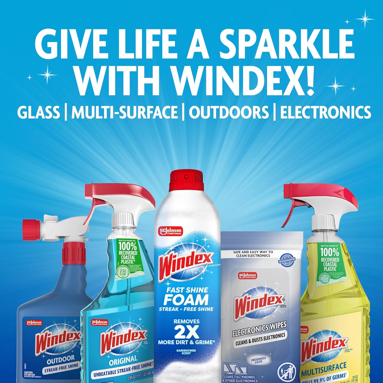 Windex Original Blue Glass Cleaner – Wind-Down Ritual Spray for Bathroom Mirrors and Calming Spaces
