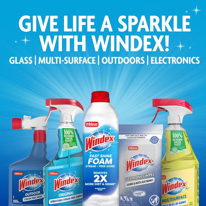 Windex Original Blue Glass Cleaner – Wind-Down Ritual Spray for Bathroom Mirrors and Calming Spaces
