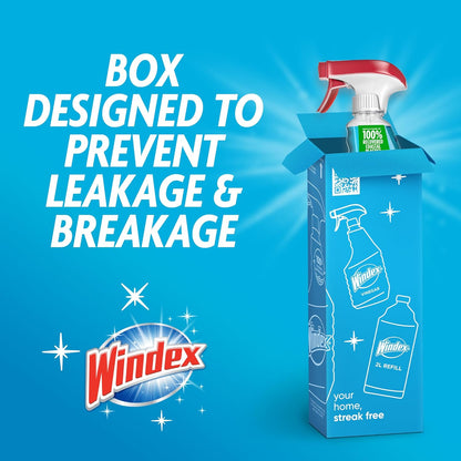 Windex Original Blue Glass Cleaner – Wind-Down Ritual Spray for Bathroom Mirrors and Calming Spaces