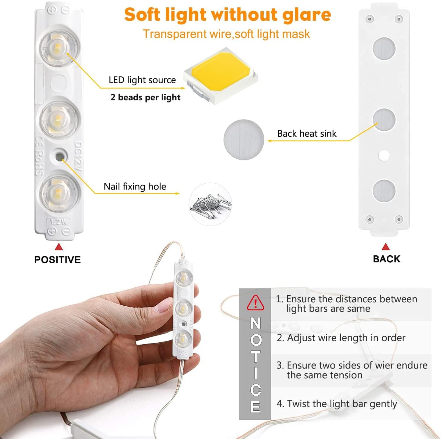 Winees LED Vanity Light Strip – Romantic Valentine's Day Gift for Girlfriend, 3 Color Modes for Her Makeup Table