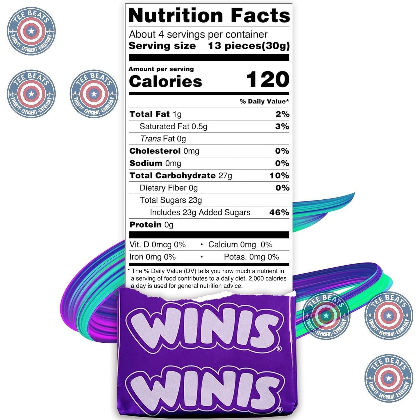 Winis Original Taffy Candy – Peanut and Tree Nut Free Assorted Chewy Treats for Kids Lunchboxes and Classroom Parties, 50 Individually Wrapped Pieces