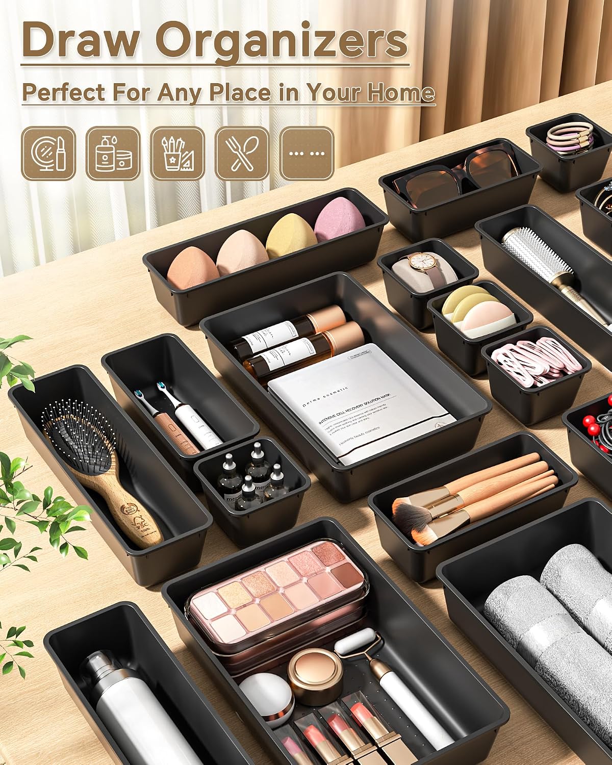 wipe-clean or rinse-clean surface for hygiene around cosmetics and toiletries