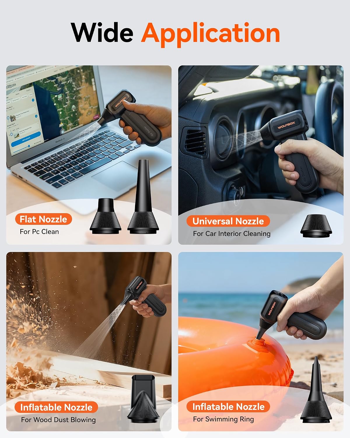 WOLFBOX MF60 Electric Air Duster for Outdoor Shoots, Lens and Sensor Cleaning in the Field