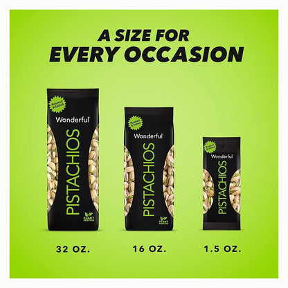 Wonderful Pistachios 1.5oz Single-Serve Bags – Desk-Friendly Protein Snack for the Office