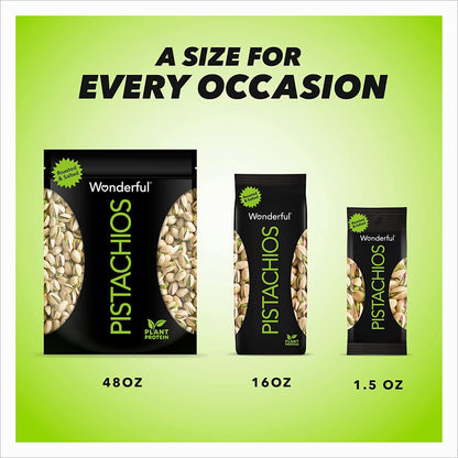 Wonderful Pistachios In Shell, Lightly Salted – School Lunchbox Protein Snack Kids Love to Crack Open