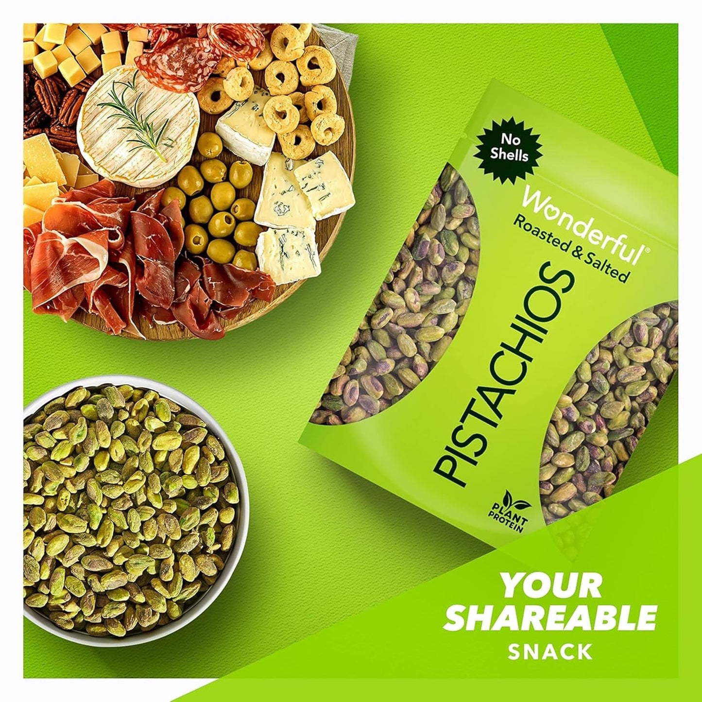 Wonderful Pistachios No Shells – Shell-Free Lunchbox Snack for School and After-School Pickup