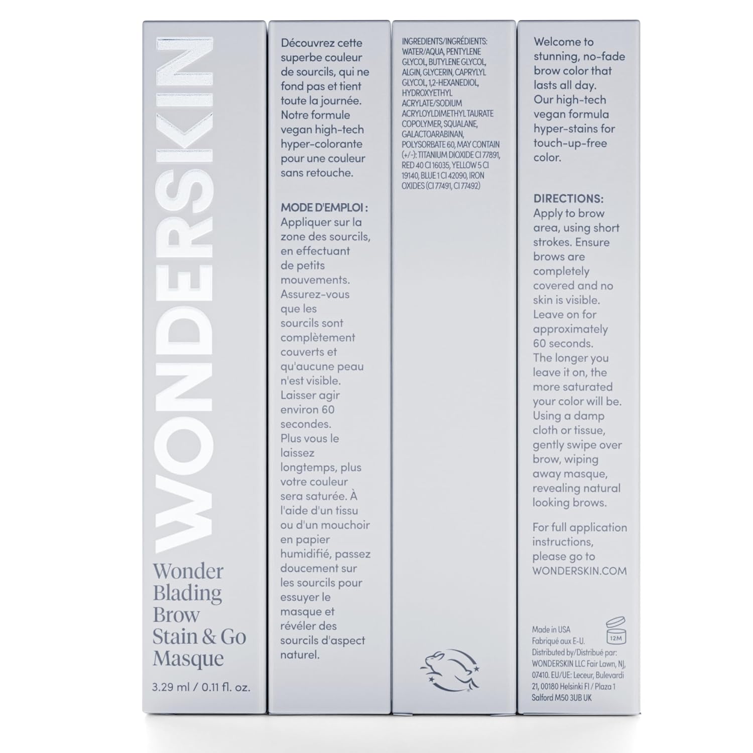 Wonderskin Wonder Blading Brow Masque – Premium At-Home Brow Tinting Alternative to Salon Visits in a Refined Compact Tube