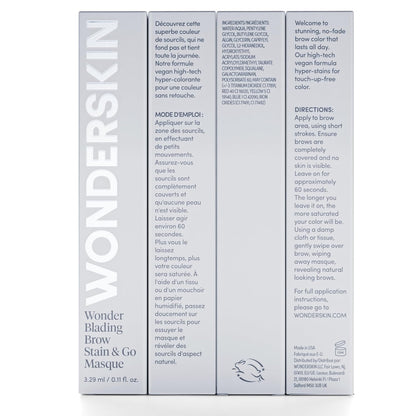 Wonderskin Wonder Blading Brow Masque – Premium At-Home Brow Tinting Alternative to Salon Visits in a Refined Compact Tube