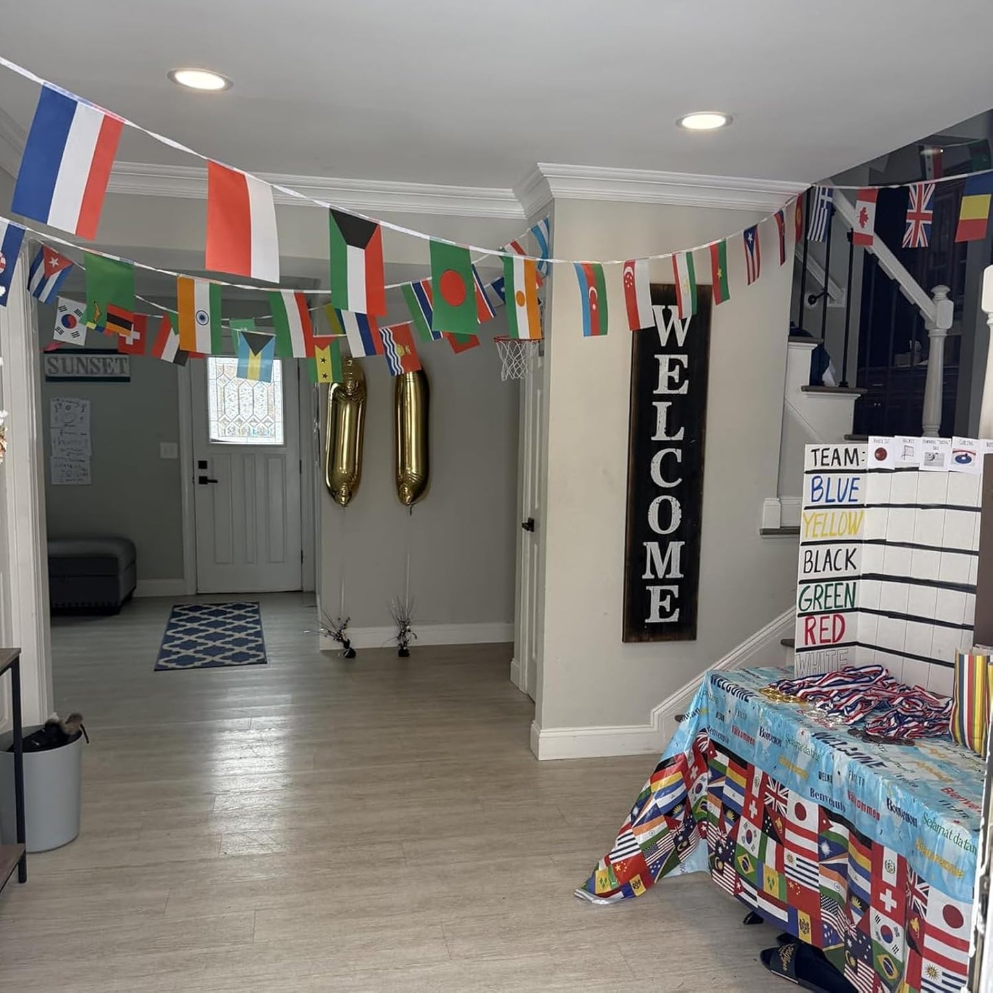 World Cup 2026 Double-Sided Flag Banner for Bedroom and Living Room Aesthetic, 48 Country Nylon String Set for Soccer Home Decor