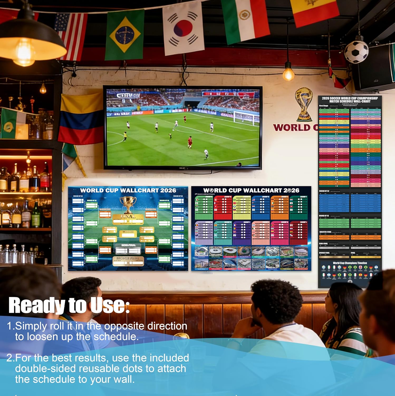 World Cup Wall Chart 2026 Poster Set – Thoughtful Birthday Gift for Soccer Fans Who Have Everything