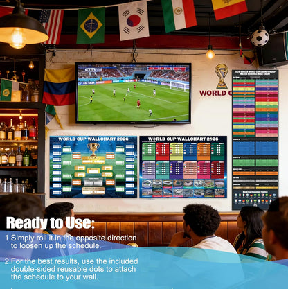 World Cup Wall Chart 2026 Poster Set – Thoughtful Birthday Gift for Soccer Fans Who Have Everything