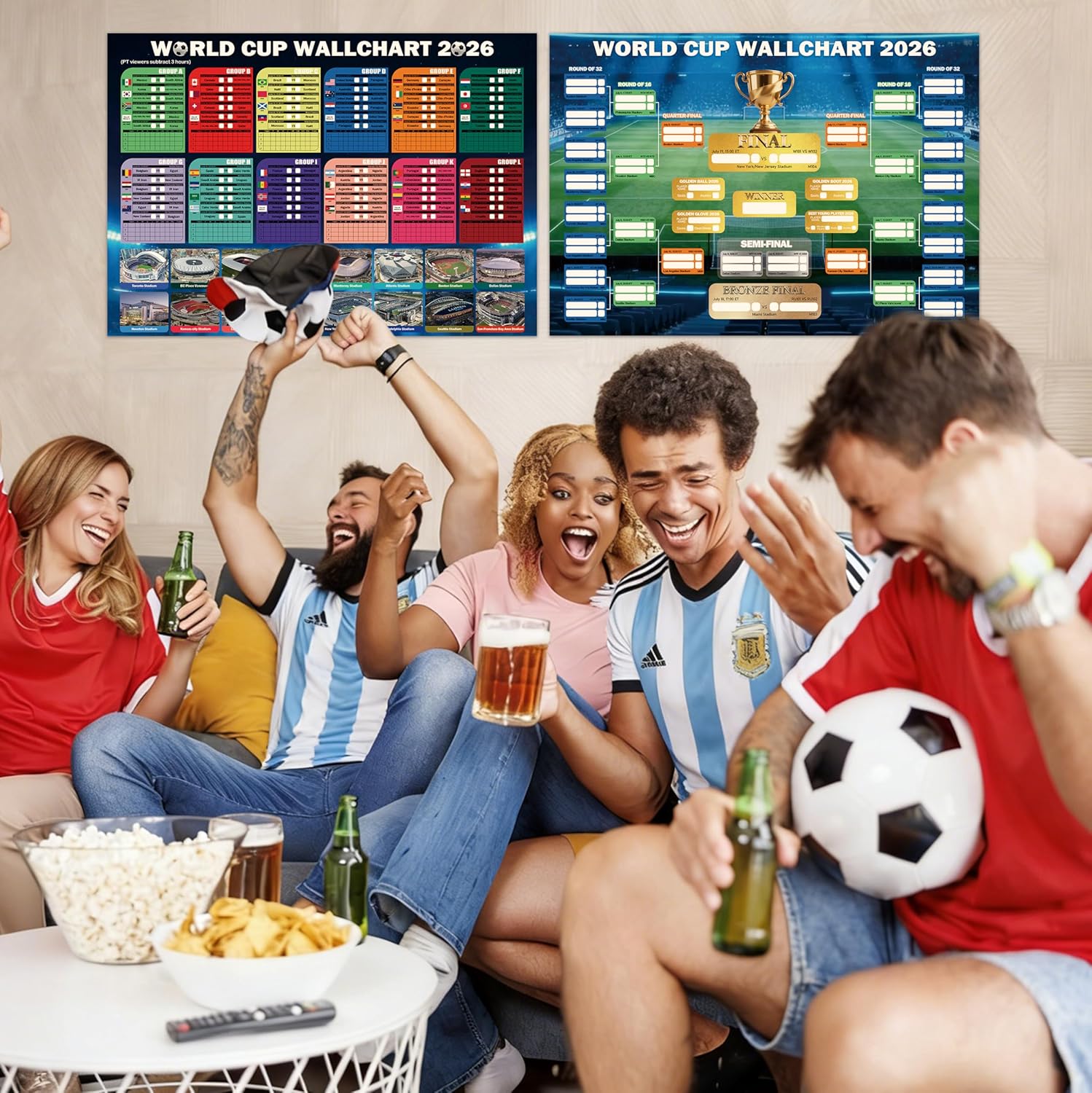 World Cup Wall Chart 2026 Poster Set – Thoughtful Birthday Gift for Soccer Fans Who Have Everything