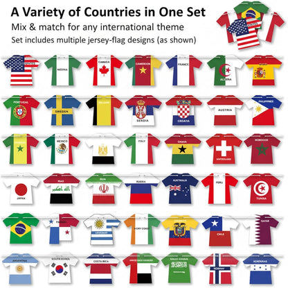 WorldDecor Bedroom Wall Decor 2026 World Cup Country Flag Banner Reusable Cardstock Bunting for Festive Living Spaces
