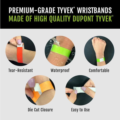 WristCo Tyvek Wristbands for Outdoor Events – Tear-Resistant Bracelets for Stadiums