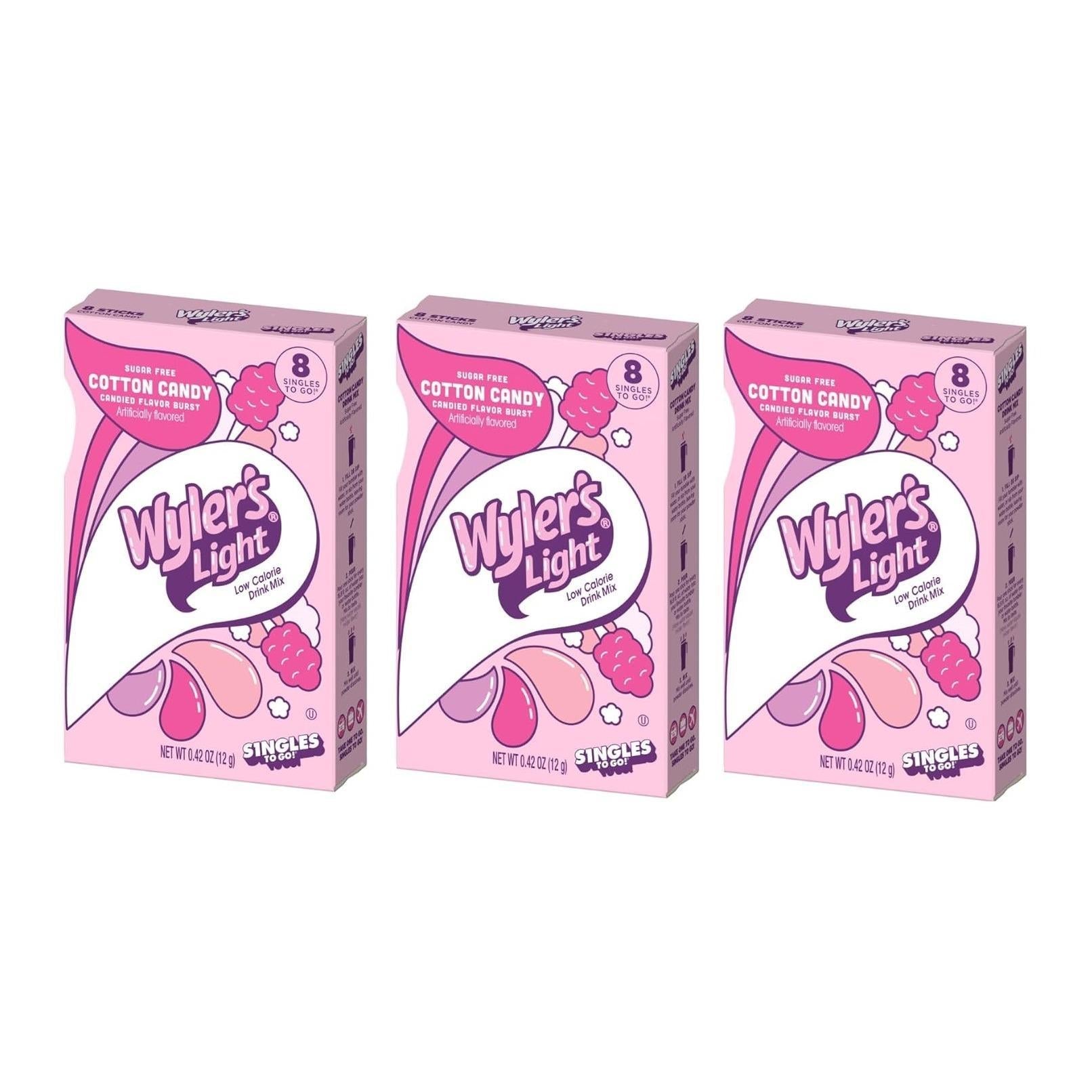 Wyler's Light Cotton Candy Drink Mix - Guilt Free 5 Calorie Hydration Packets for Daily Wellness and Travel Routines